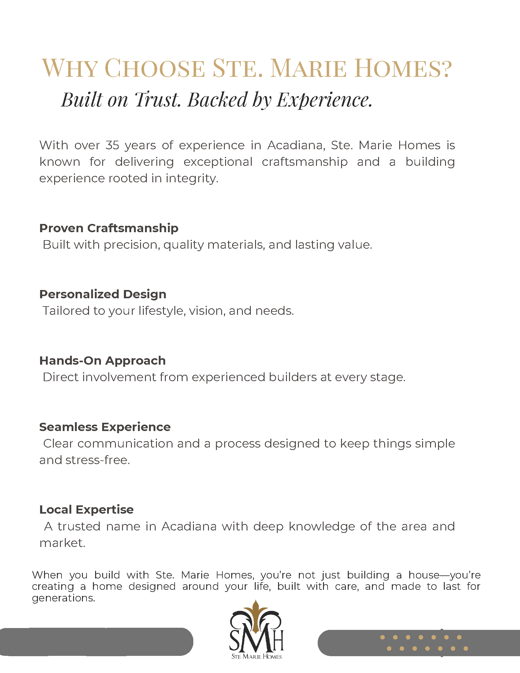 ste marie home builders in lafayette la